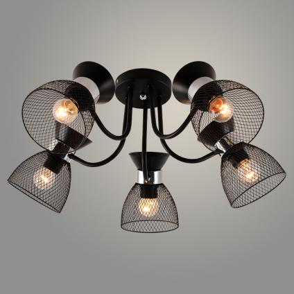 Люстра XA1579B/5 BK+CR черный/хром 5х60W E27 d600 h270, HN24
